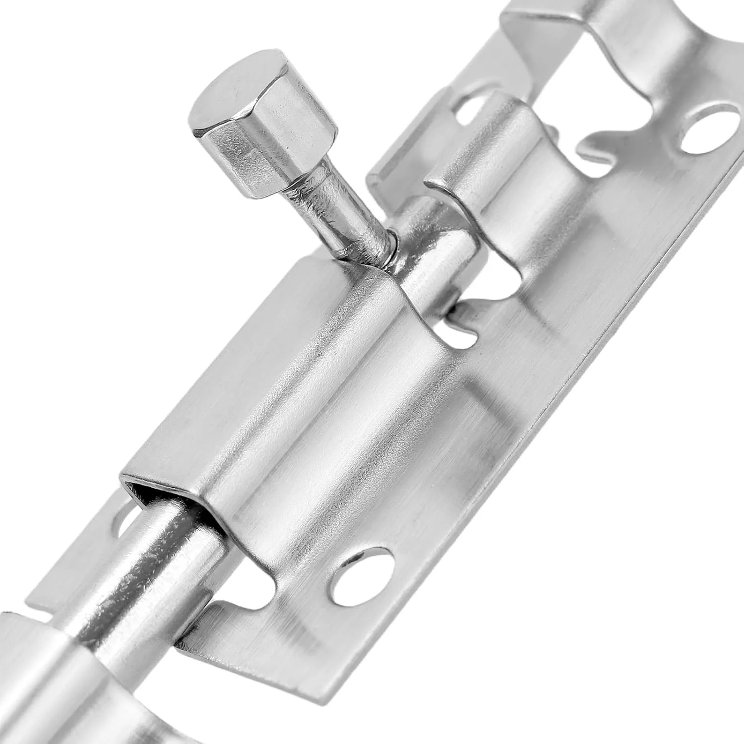 زبانه قفل درب استیل ضد زنگ JIAYUET برای درب داخلی به همراه پیچ، 50x30 میلی متر، بسته 10 عددی، نقره ای