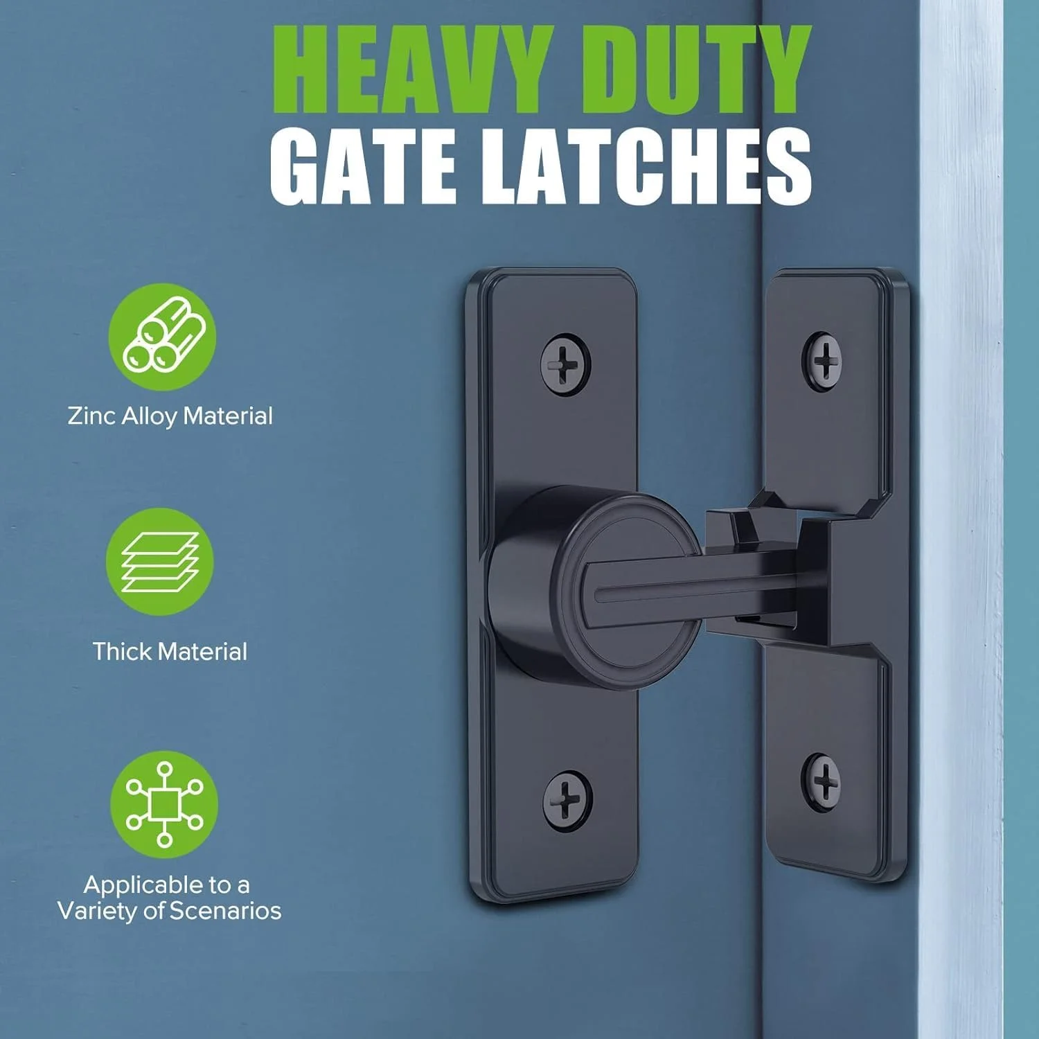 قفل کشویی درب چرخشی Joyzzz، قفل درب زاویه راست 90 درجه، قفل درب آلیاژ روی بادوام، قفل درب انبار، قفل پیچ و مهره درب چرخشی سنگین مناسب برای باغ، حمام، فضای باز