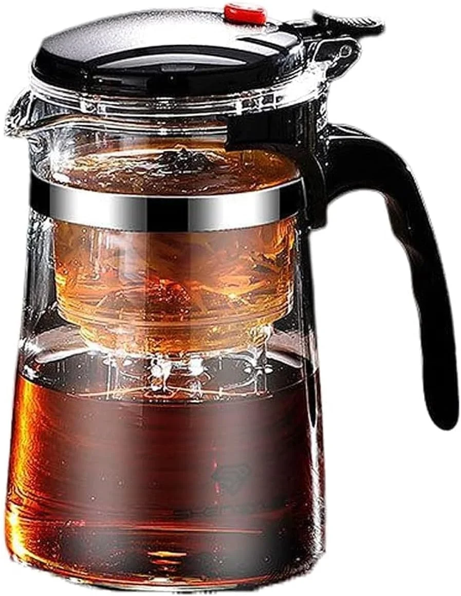 قوری شیشه ای 500 میلی لیتری Goodern با صافی جداشدنی - کتری شفاف با فیلتر فشاری تک دکمه ای برای چای برگ و چای شکوفه - سازنده و هدیه ای عالی قوری شیشه ای 500 میلی لیتری Goodern با صافی جداشدنی - کتری شفاف با فیلتر فشاری تک دکمه ای برای چای برگ و چای شکوفه - سازنده و هدیه ای عالی