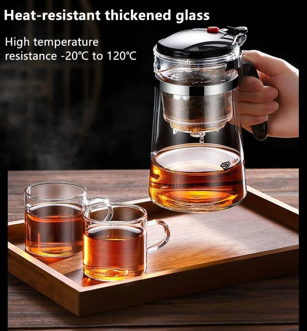 قوری شیشه ای 500 میلی لیتری Goodern با صافی جداشدنی - کتری شفاف با فیلتر فشاری تک دکمه ای برای چای برگ و چای شکوفه - سازنده و هدیه ای عالی قوری شیشه ای 500 میلی لیتری Goodern با صافی جداشدنی - کتری شفاف با فیلتر فشاری تک دکمه ای برای چای برگ و چای شکوفه - سازنده و هدیه ای عالی