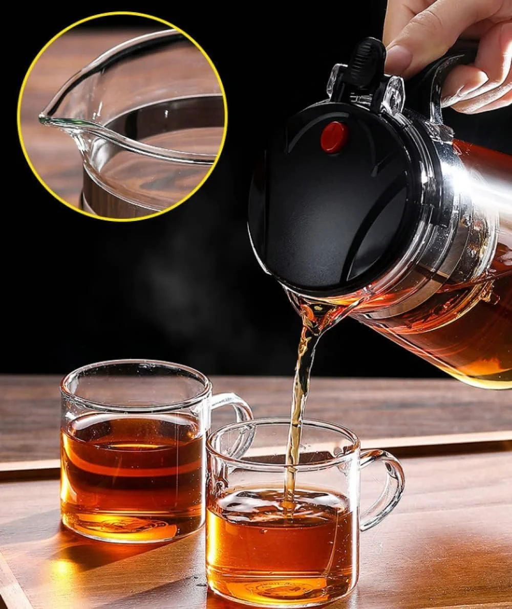 قوری شیشه ای 500 میلی لیتری Goodern با صافی جداشدنی - کتری شفاف با فیلتر فشاری تک دکمه ای برای چای برگ و چای شکوفه - سازنده و هدیه ای عالی قوری شیشه ای 500 میلی لیتری Goodern با صافی جداشدنی - کتری شفاف با فیلتر فشاری تک دکمه ای برای چای برگ و چای شکوفه - سازنده و هدیه ای عالی