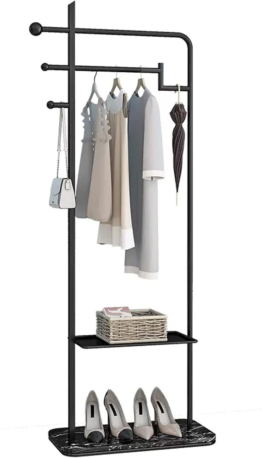 رخت آویز ایستاده، مناسب اتاق خواب، طلایی رنگ، آویز لباس، مناسب فروشگاه لباس و هتل، رخت آویز تک میله ای (مشکی) رخت آویز ایستاده، مناسب اتاق خواب، طلایی رنگ، آویز لباس، مناسب فروشگاه لباس و هتل، رخت آویز تک میله ای (مشکی)