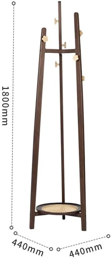 چوب لباسی ایستاده چوبی محکم، خلاقانه، مناسب لباس، کنار تخت، ورودی، سبک جدید چینی، بدون اشغال فضا (بلوط تیره)