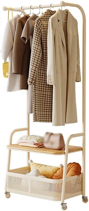 رخت آویز ایستاده هنری خلاقانه با سبد توری، مناسب برای اتاق خواب، رخت آویز عمودی فلزی به سبک فرانسوی (سفید کرم، متوسط) رخت آویز ایستاده هنری خلاقانه با سبد توری، مناسب برای اتاق خواب، رخت آویز عمودی فلزی به سبک فرانسوی (سفید کرم، متوسط)