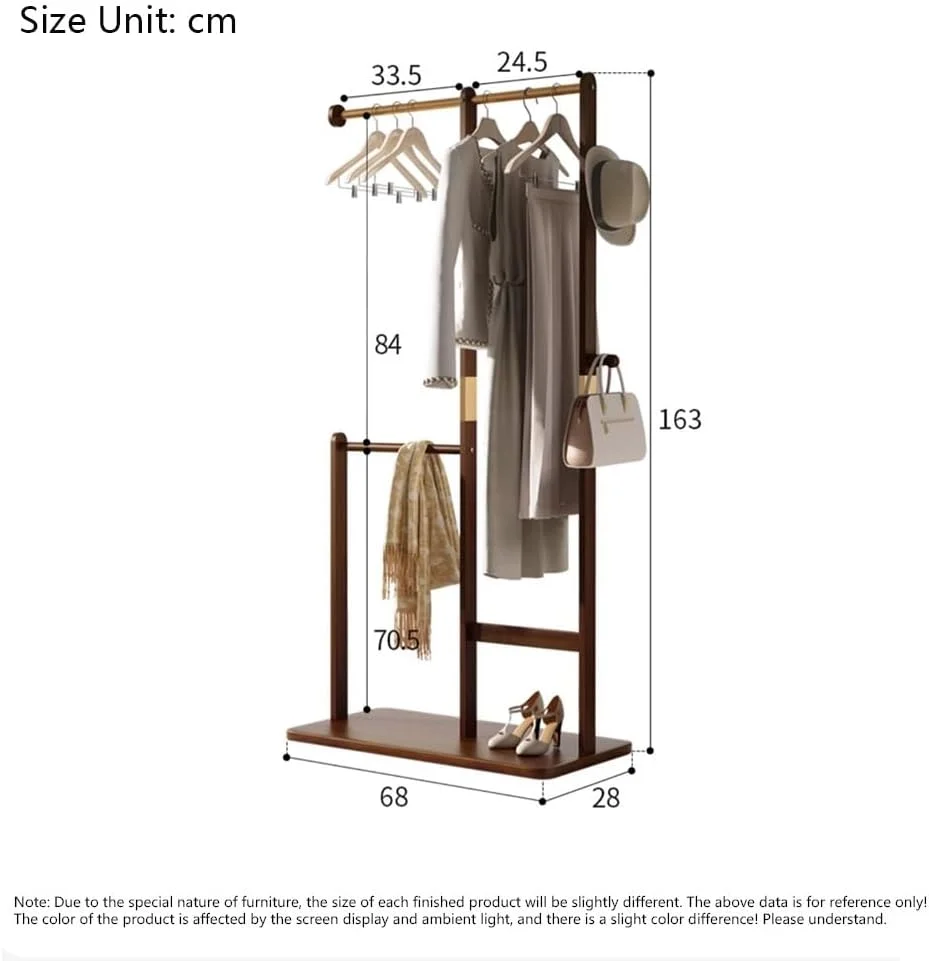 چوب لباسی ایستاده چوبی محکم، جالباسی گوشه اتاق خواب، آویز لباس اتاق نشیمن، قفسه لباس زیر (قهوه ای) چوب لباسی ایستاده چوبی محکم، جالباسی گوشه اتاق خواب، آویز لباس اتاق نشیمن، قفسه لباس زیر (قهوه ای)