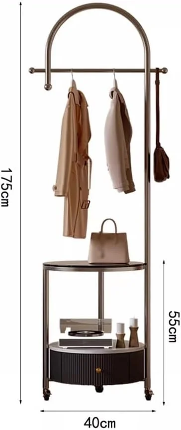 جالباسی اتاق خواب، رخت آویز کنار تخت، چوب لباسی لباس، هنر آهنی متحرک، جالباسی چند منظوره ایستاده (سفید)