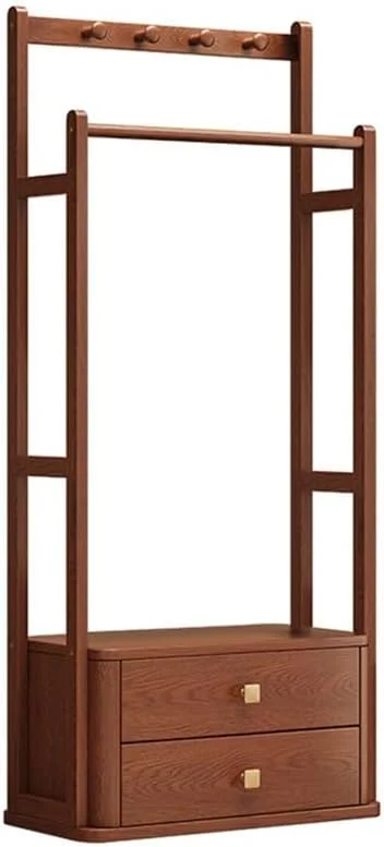 چوب لباسی ایستاده از جنس چوب جامد، مناسب برای اتاق خواب، اتاق نشیمن، دارای قفسه نشیمن و قفسه ذخیره سازی ساده (کوچک) چوب لباسی ایستاده از جنس چوب جامد، مناسب برای اتاق خواب، اتاق نشیمن، دارای قفسه نشیمن و قفسه ذخیره سازی ساده (کوچک)