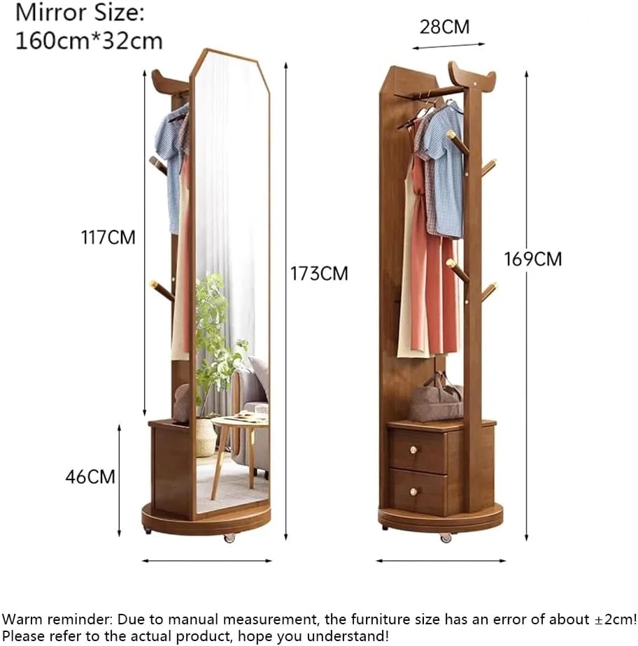 جالباسی ایستاده چوبی با آینه قدی، دارای کشو و قفسه، مناسب ورودی منزل و اتاق خواب (گردویی) جالباسی ایستاده چوبی با آینه قدی، دارای کشو و قفسه، مناسب ورودی منزل و اتاق خواب (گردویی)