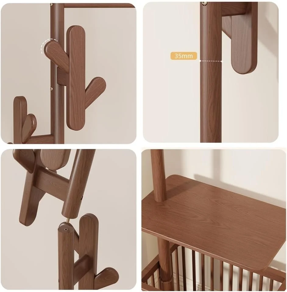 رخت آویز چوبی محکم، میز کنار تخت باریک، چوب لباسی لباس یکپارچه، رخت آویز ایستاده اتاق خواب، سبد لباس های کثیف، رخت آویز لباس زیر، قفسه خشک کن