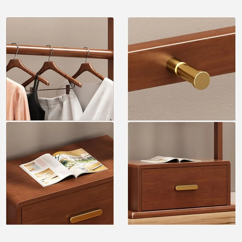 رخت آویز ایستاده چوبی، رخت آویز خانگی برای اتاق خواب، کمد ذخیره سازی چند منظوره، ساده و مدرن (چوب، واسطه) رخت آویز ایستاده چوبی، رخت آویز خانگی برای اتاق خواب، کمد ذخیره سازی چند منظوره، ساده و مدرن (چوب، واسطه)