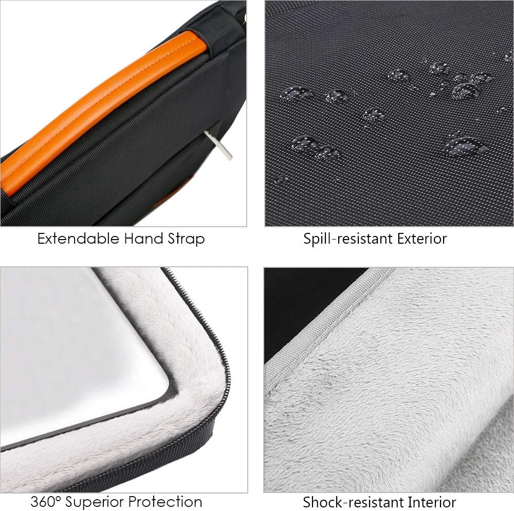 کیف محافظ 360 درجه لپ تاپ 14 اینچی Lacdo، کیف قابل حمل برای HP EliteBook 840، Pavilion X360 / Lenovo IdeaPad، ThinkPad/ASUS ZenBook، VivoBook/Dell Inspiron، Latitude/Acer Notebook، مشکی