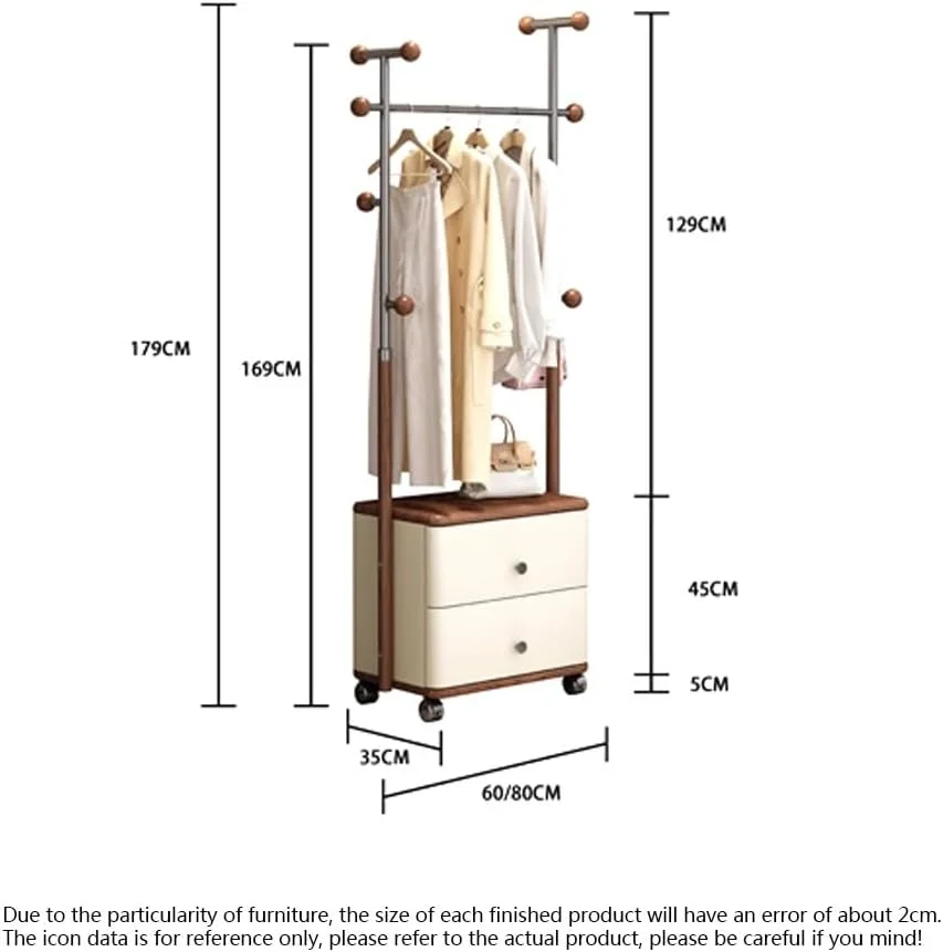جالباسی ایستاده، رخت آویز خانگی با قفسه آویز لباس، چوب لباسی چوبی، کمد ذخیره سازی (کوچک)