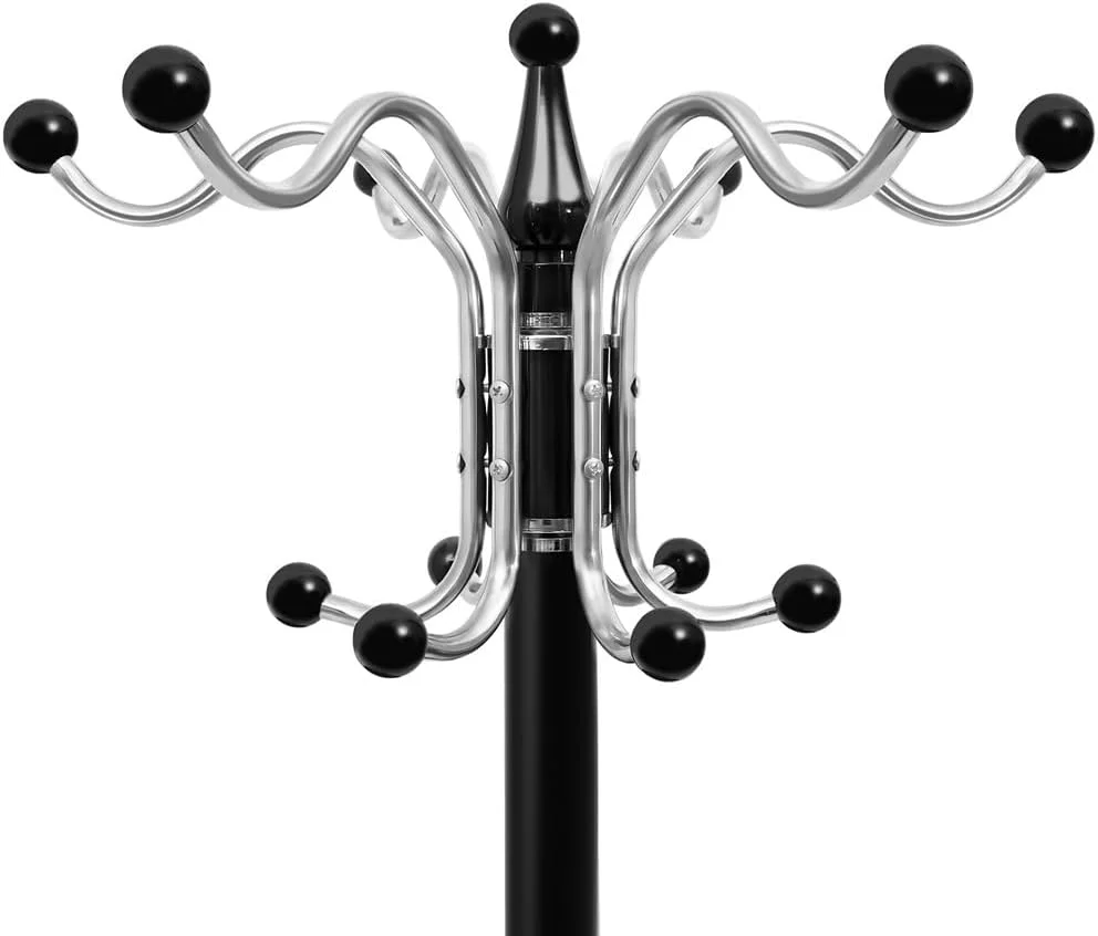 چوب لباسی ایستاده از جنس استیل ضد زنگ با پایه مرمر، برای آویزان کردن لباس، کیف، چتر و کلاه