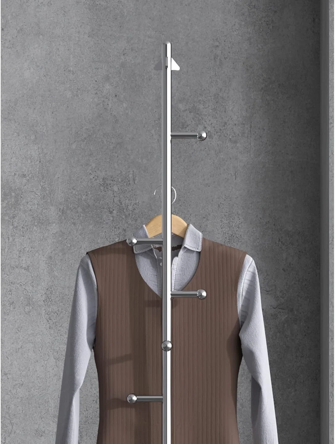 رخت آویز ایستاده، قفسه لباس استیل ضد زنگ، آویز لباس زمینی اتاق خواب، رخت آویز ساده و مدرن برای منزل