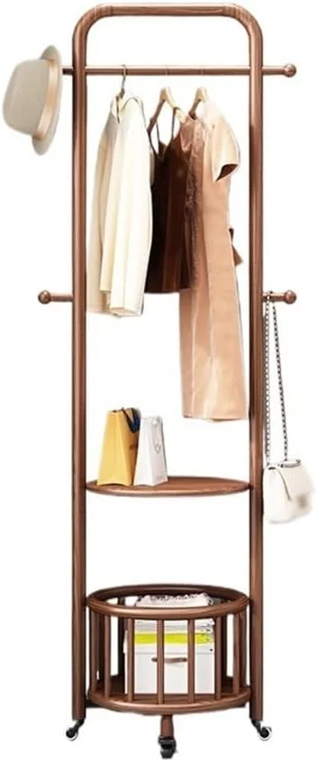 رخت آویز ایستاده چوبی با طراحی شیک و سبک، مناسب برای ورودی منزل و اتاق نشیمن، به همراه قفسه لباس و قابلیت جابجایی (رنگ گردویی، متوسط) رخت آویز ایستاده چوبی با طراحی شیک و سبک، مناسب برای ورودی منزل و اتاق نشیمن، به همراه قفسه لباس و قابلیت جابجایی (رنگ گردویی، متوسط)