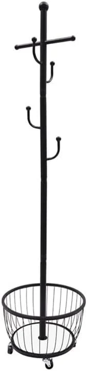 رخت آویز ایستاده فلزی با چرخ، مناسب برای آویزان کردن لباس، شال، کیف و غیره