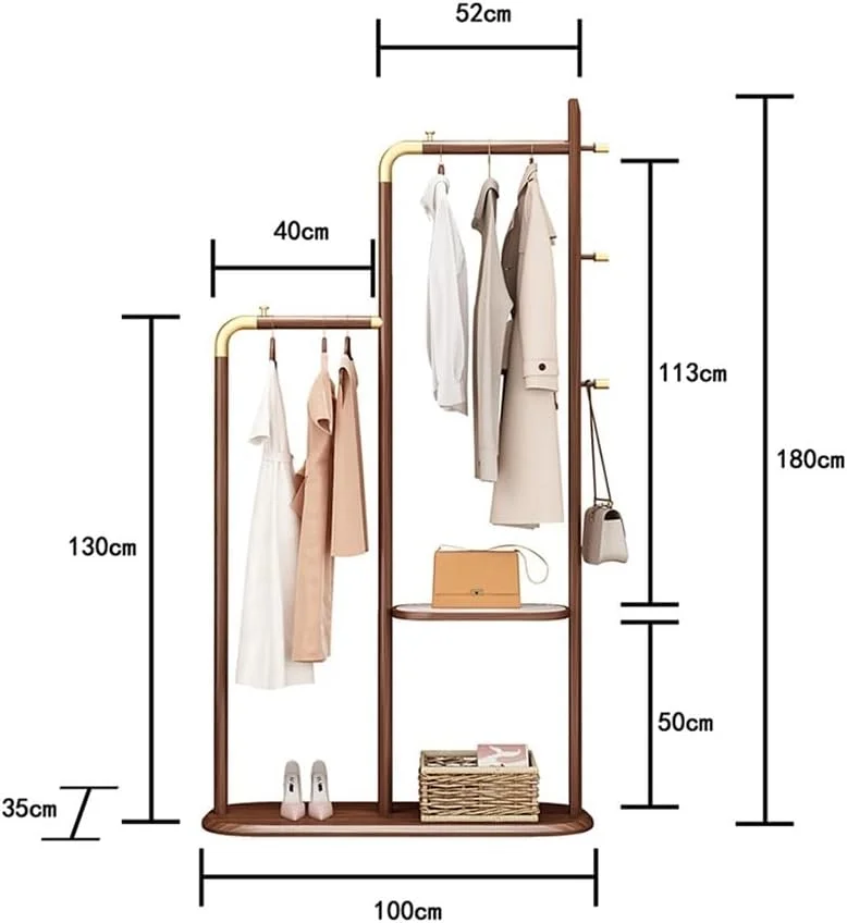 جالباسی ایستاده، جالباسی چوبی چند منظوره مناسب اتاق خواب، نشیمن و منزل