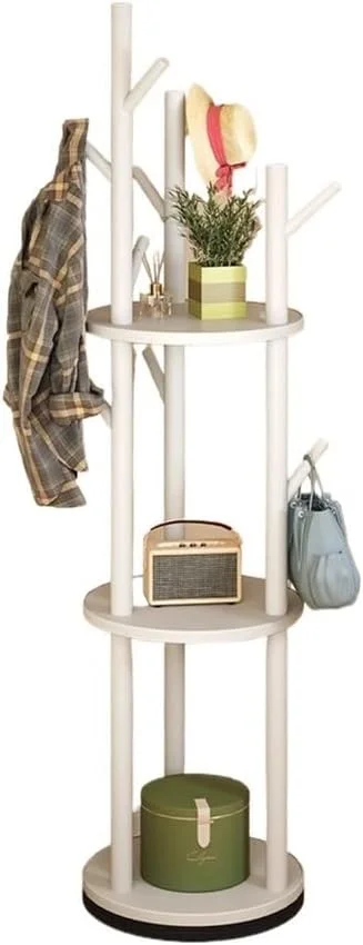 جالباسی چوبی ایستاده چرخشی، مناسب برای اتاق خواب، منزل، قفسه نگهداری لباس، جالباسی عمودی مناسب اتاق نشیمن (سفید) جالباسی چوبی ایستاده چرخشی، مناسب برای اتاق خواب، منزل، قفسه نگهداری لباس، جالباسی عمودی مناسب اتاق نشیمن (سفید)