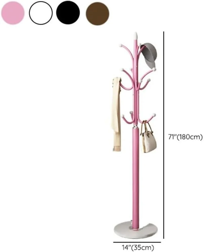 جالباسی ایستاده فلزی طرح درخت برای آویزان کردن کت، مناسب برای ورودی، اتاق خواب، راهرو و دفتر کار (قهوه ای)