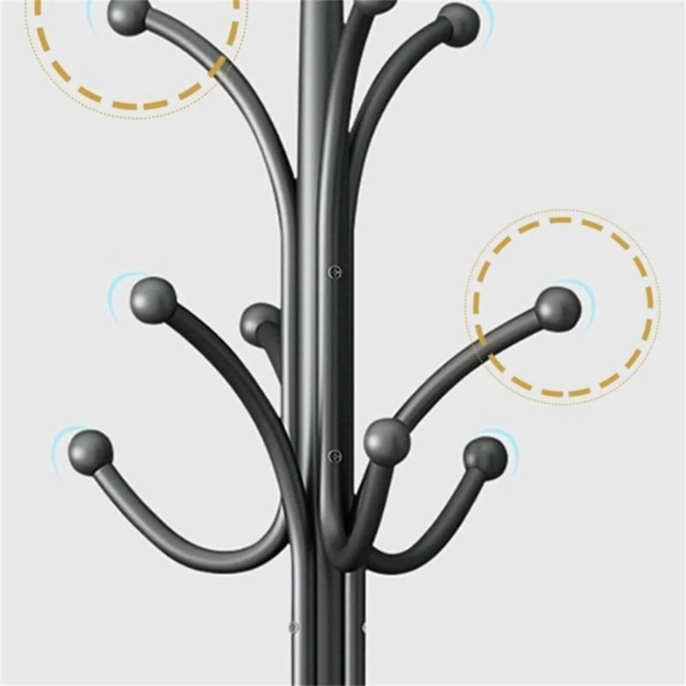 جالباسی ایستاده فلزی طرح درخت برای آویزان کردن کت، مناسب برای ورودی، اتاق خواب، راهرو و دفتر کار (قهوه ای)