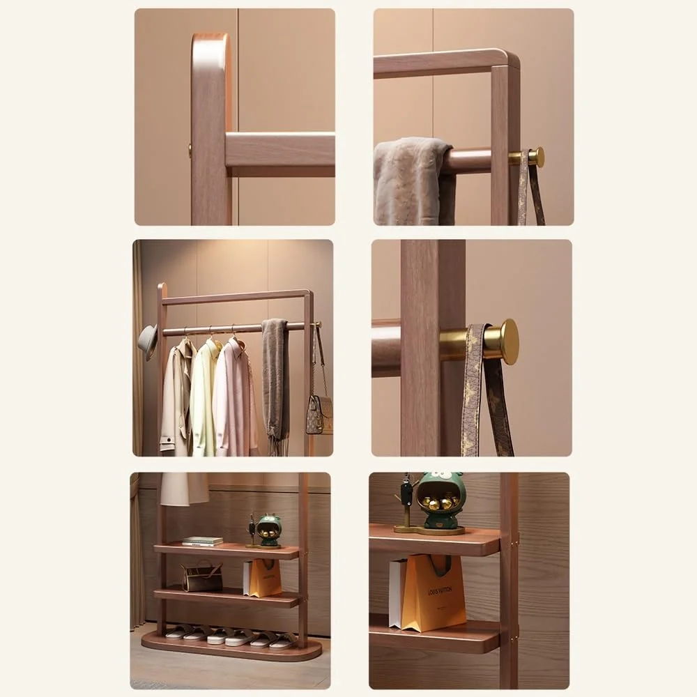 رخت آویز ایستاده چوبی برای اتاق خواب، اتاق نشیمن، آویز لباس ساده مناسب هتل ها و اقامتگاه ها به سبک چینی جدید (گردویی) رخت آویز ایستاده چوبی برای اتاق خواب، اتاق نشیمن، آویز لباس ساده مناسب هتل ها و اقامتگاه ها به سبک چینی جدید (گردویی)