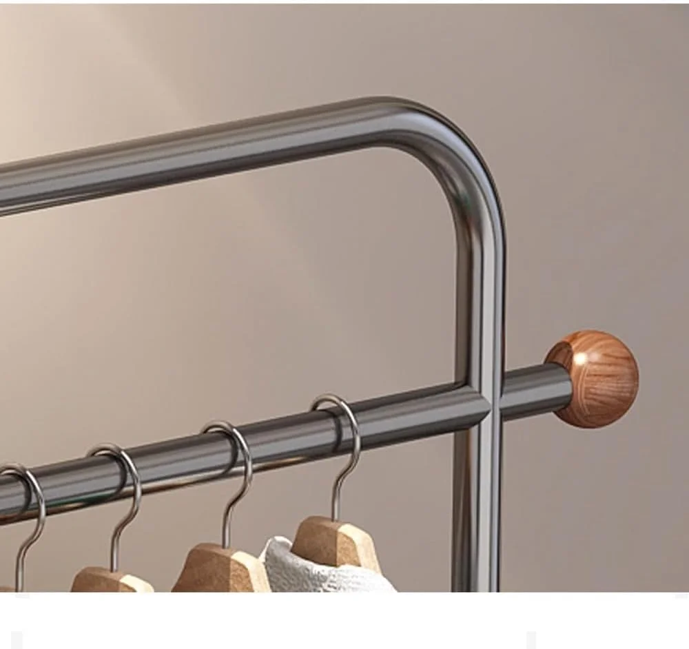 رخت آویز ایستاده، قفسه لباس زمینی، مناسب اتاق نشیمن، به همراه کشو و چوب لباسی چوبی، کمد ذخیره سازی چند منظوره