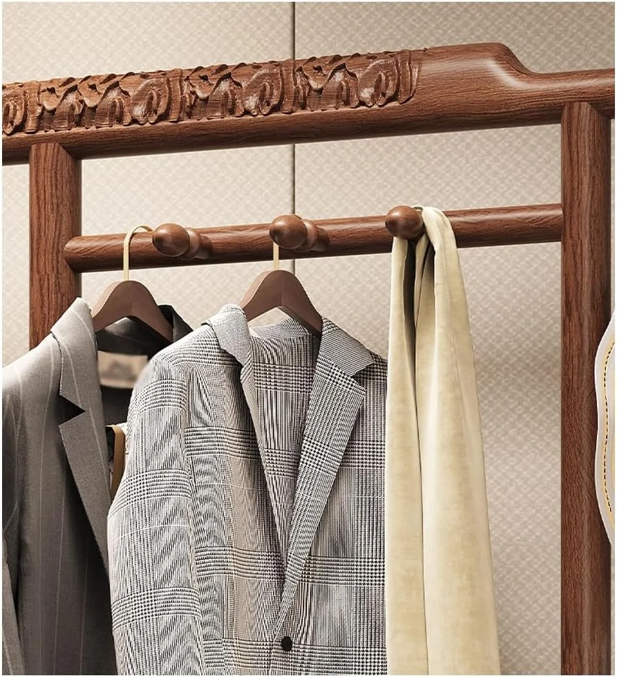 جالباسی ایستاده طرح جدید چینی، آینه قدی، مناسب اتاق خواب، نشیمن، چند منظوره، چوب جامد، چرخشی، به همراه کشو