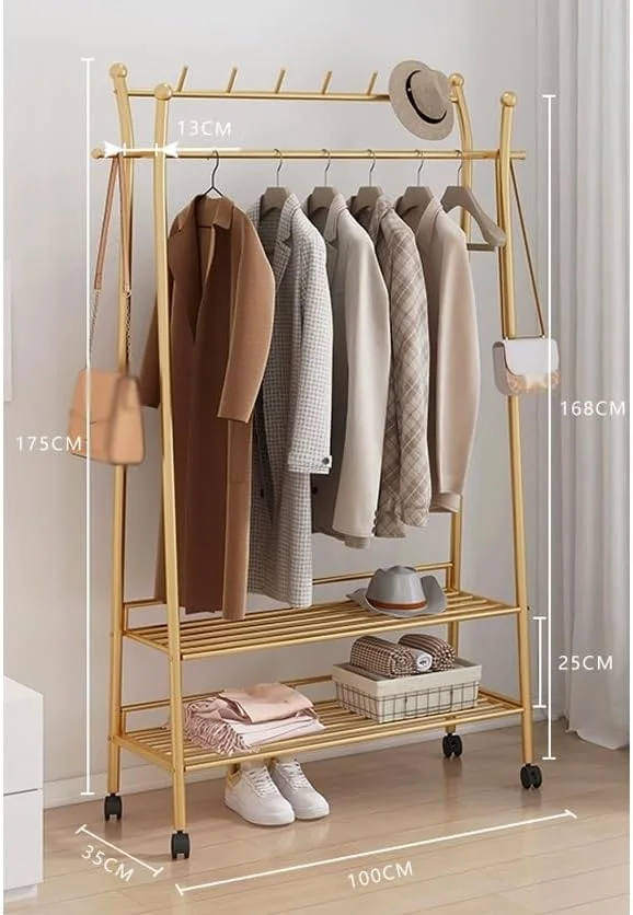 رخت آویز ایستاده، مناسب برای اتاق خواب، لباس، کلاه، قفسه نگهداری، چند منظوره و ساده