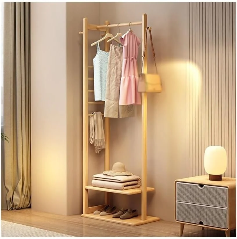 جالباسی ایستاده چوبی، مناسب اتاق خواب، نشیمن، راهرو و خشک کردن لباس (خاکستری) جالباسی ایستاده چوبی، مناسب اتاق خواب، نشیمن، راهرو و خشک کردن لباس (خاکستری)