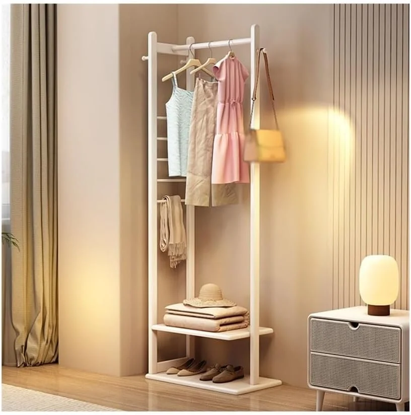 جالباسی ایستاده چوبی، مناسب اتاق خواب، نشیمن، راهرو و خشک کردن لباس (خاکستری) جالباسی ایستاده چوبی، مناسب اتاق خواب، نشیمن، راهرو و خشک کردن لباس (خاکستری)