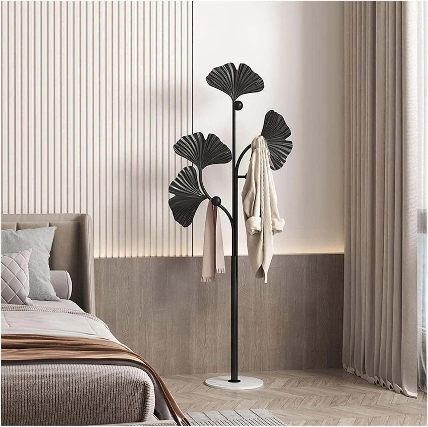 رخت آویز ایستاده ساده مناسب اتاق خواب، رخت آویز ساده مناسب ورودی منزل، رخت آویز دیواری، رخت آویز ایستاده عمودی (مشکی)