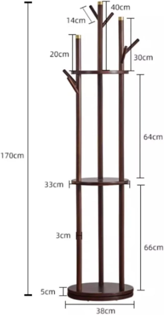 رخت آویز ایستاده چوبی برای اتاق خواب، رخت آویز زمینی، رخت آویز چرخشی چند منظوره