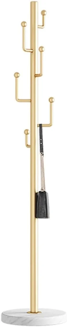رخت آویز ایستاده، مناسب اتاق خواب، رخت آویز کلاه با پایه مرمر، قفسه پیشنهادی برای آویزان کردن لباس (سفید)