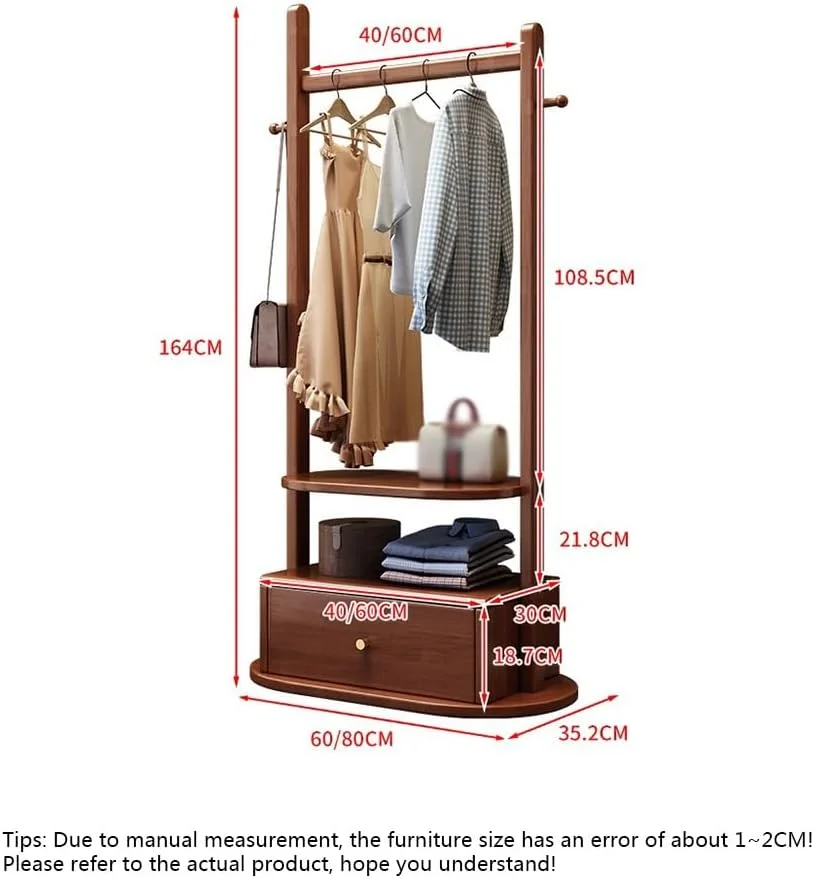 رخت آویز ایستاده چند منظوره چوبی، رخت آویز ساده، کمد نگهداری یکپارچه برای اتاق نشیمن (گردویی، کوچک) رخت آویز ایستاده چند منظوره چوبی، رخت آویز ساده، کمد نگهداری یکپارچه برای اتاق نشیمن (گردویی، کوچک)