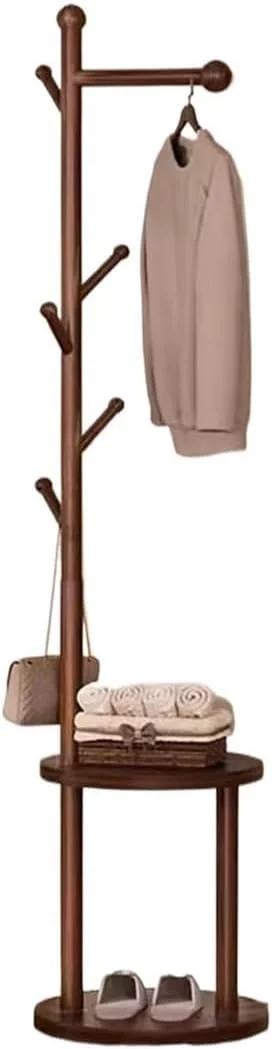 جالباسی ایستاده، جالباسی درختی با پنج آویز برای اتاق خواب، دفتر کار و ورودی (قهوه ای)
