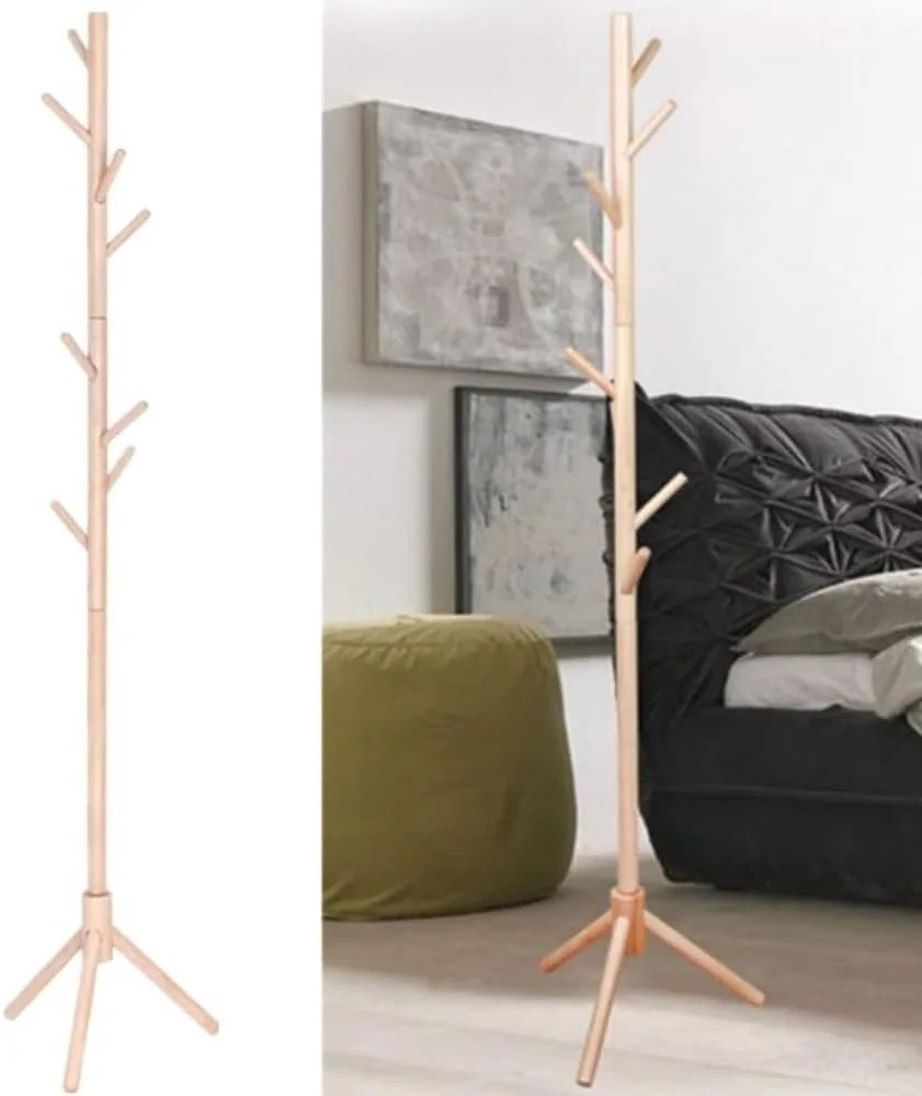 جالباسی ایستاده چوبی با 8 آویز و 3 گزینه ارتفاع برای کودکان و بزرگسالان، مناسب اتاق خواب، ورودی و اداره (قهوه ای) جالباسی ایستاده چوبی با 8 آویز و 3 گزینه ارتفاع برای کودکان و بزرگسالان، مناسب اتاق خواب، ورودی و اداره (قهوه ای)