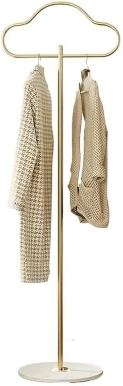 جالباسی ایستاده طلایی با پایه سنگی سنگین، جالباسی مدرن طرح ابر برای کلاه و شال