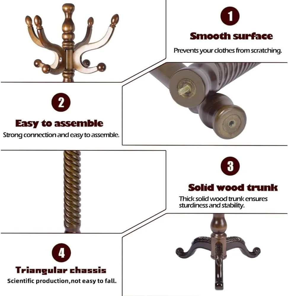 رخت آویز ایستاده خانگی با ۱۱ آویز، جالباسی ورودی، رخت آویز با ارتفاع قابل تنظیم رخت آویز ایستاده خانگی با ۱۱ آویز، جالباسی ورودی، رخت آویز با ارتفاع قابل تنظیم
