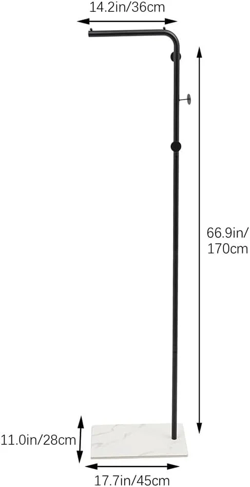 جالباسی ایستاده با سه آویز، جالباسی مشکی طرح درخت، مناسب برای ورودی، اتاق خواب یا دفتر کار، برای کیف، کلاه و غیره