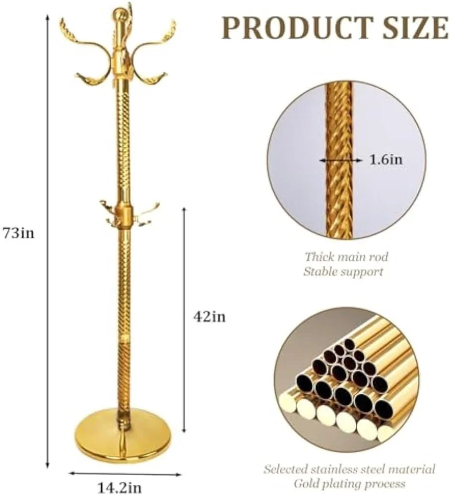 جالباسی ایستاده فلزی با 14 آویز برای ورودی، جالباسی مقاوم برای کلاه، شال گردن و کیف دستی جالباسی ایستاده فلزی با 14 آویز برای ورودی، جالباسی مقاوم برای کلاه، شال گردن و کیف دستی