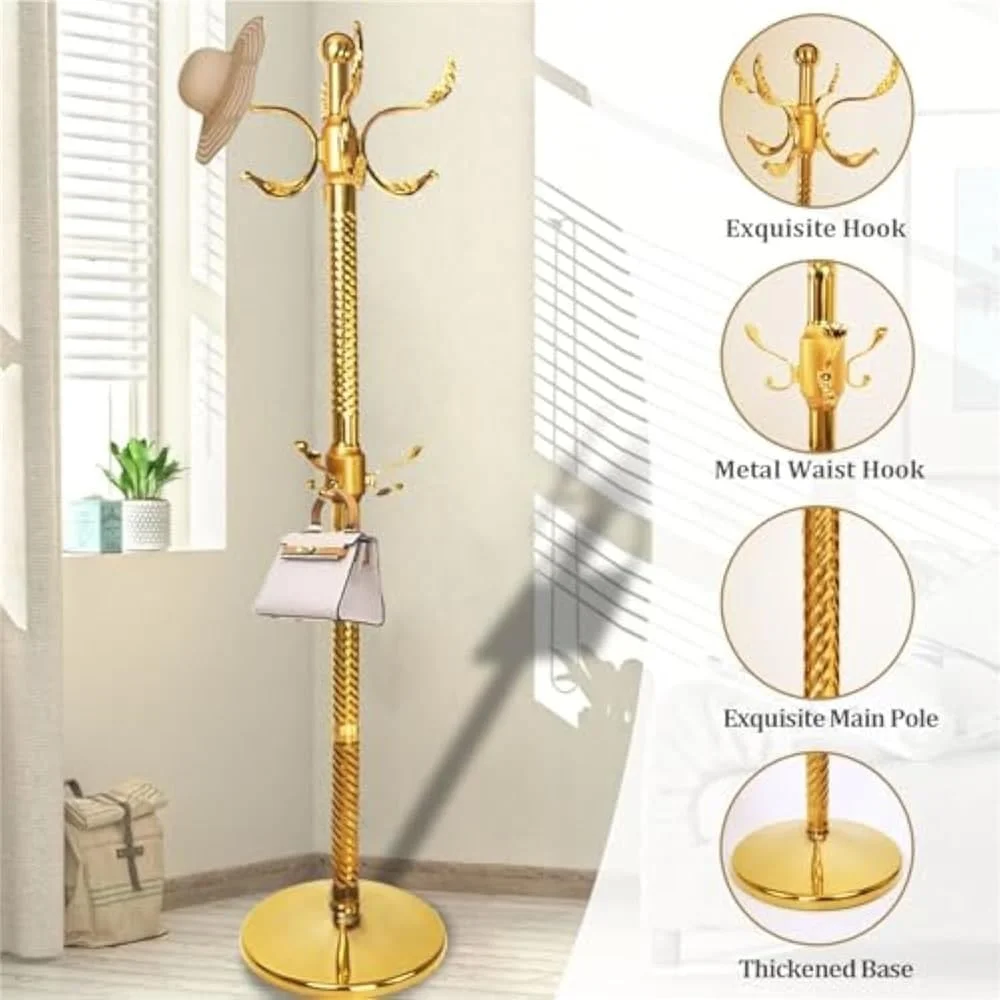 جالباسی ایستاده فلزی با 14 آویز برای ورودی، جالباسی مقاوم برای کلاه، شال گردن و کیف دستی جالباسی ایستاده فلزی با 14 آویز برای ورودی، جالباسی مقاوم برای کلاه، شال گردن و کیف دستی