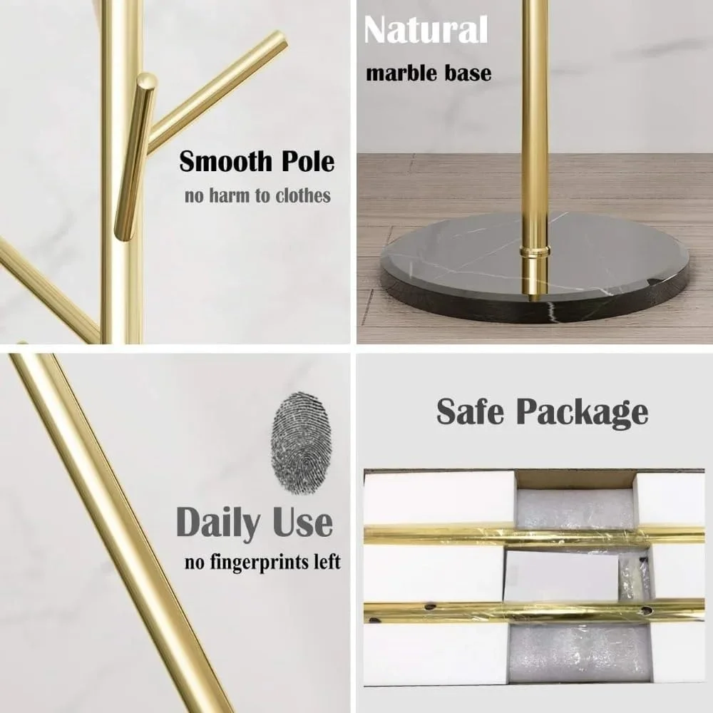 جالباسی فلزی با پایه مرمری، مناسب برای ورودی منزل، آویز کیف، لباس و کلاه (نقره ای) جالباسی فلزی با پایه مرمری، مناسب برای ورودی منزل، آویز کیف، لباس و کلاه (نقره ای)