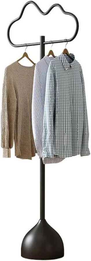چوب لباسی ایستاده، رخت آویز زمینی اتاق خواب کنار تخت، رخت آویز ابری، قفسه لباس خانگی، رخت آویز خلاقانه کنار تخت، میله آویز لباس (مشکی)