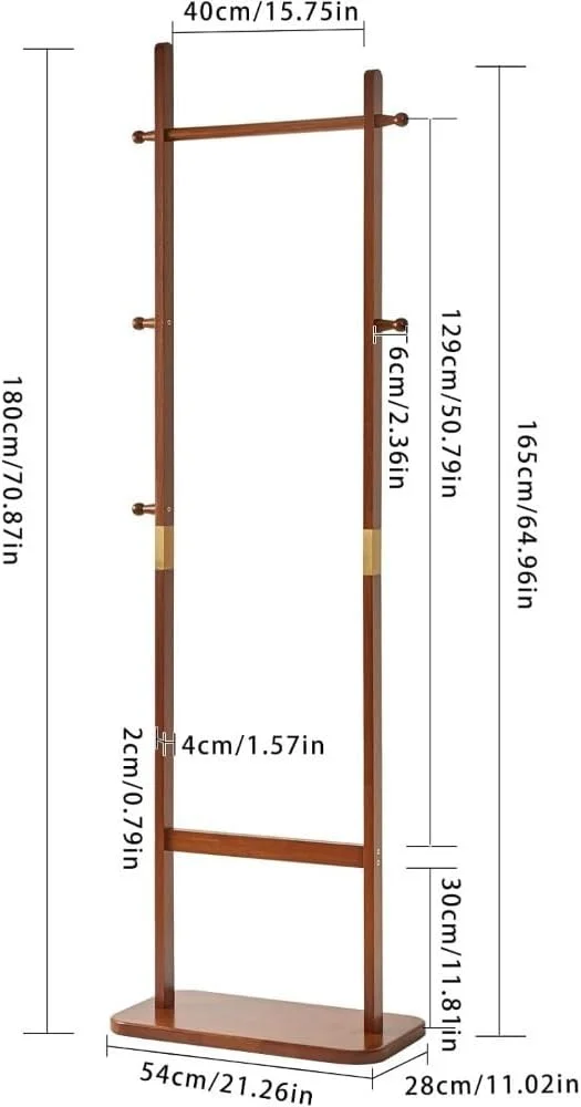 چوب لباسی ایستاده کوچک با پایه محکم برای آویزان کردن کیف، لباس و کلاه