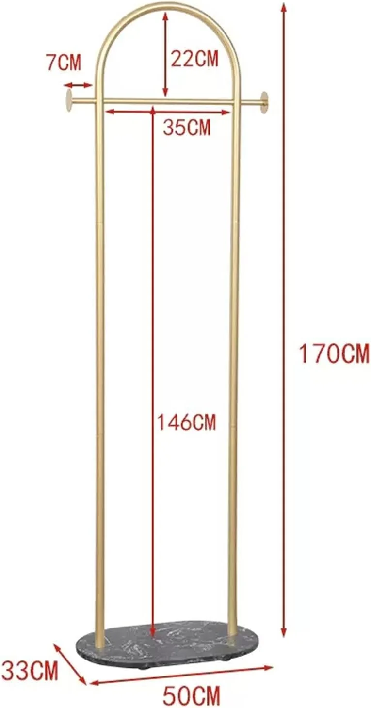 جالباسی ایستاده، رخت آویز، دارای قفسه، مناسب منزل و اتاق خواب، رگال لباس آویز، با پایه مرمر، مناسب آویزان کردن کیف، رخت آویز طلایی و مشکی