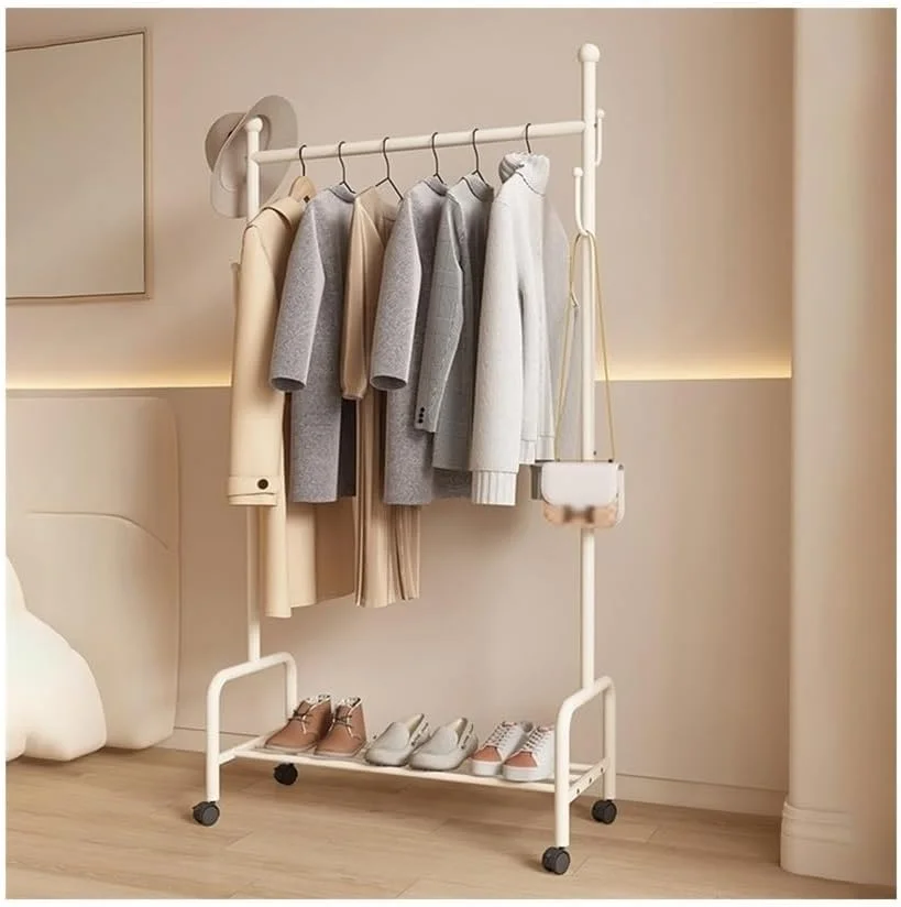 رخت آویز ایستاده برای اتاق خواب و لباس های کنار تخت، رخت آویز متحرک عمودی ساده (کوچک) رخت آویز ایستاده برای اتاق خواب و لباس های کنار تخت، رخت آویز متحرک عمودی ساده (کوچک)