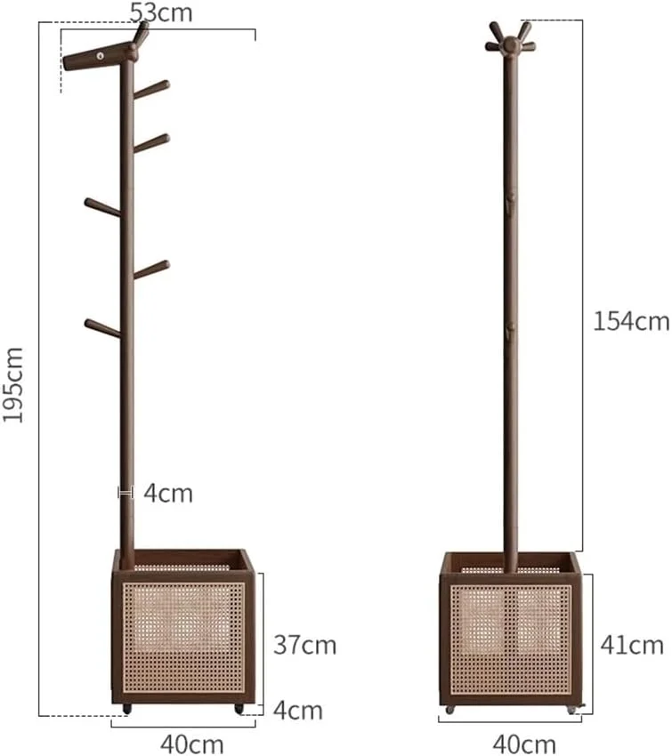 رخت آویز چوبی محکم، آویز لباس ایستاده طرح گوزن، مناسب اتاق خواب و نشیمن، سبد لباس کنار تخت، رخت آویز متحرک ایستاده (سفید)
