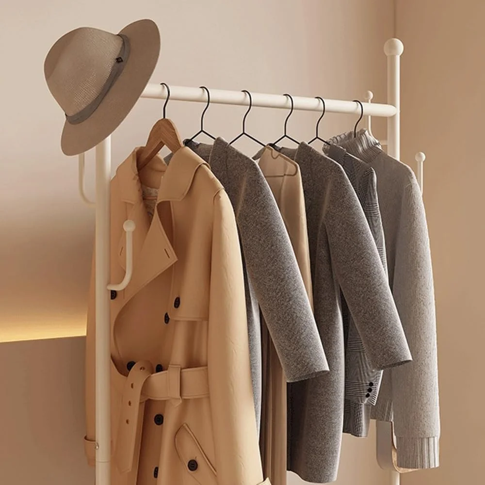 رخت آویز ایستاده برای اتاق خواب و لباس های کنار تخت، رخت آویز متحرک عمودی ساده (کوچک) رخت آویز ایستاده برای اتاق خواب و لباس های کنار تخت، رخت آویز متحرک عمودی ساده (کوچک)