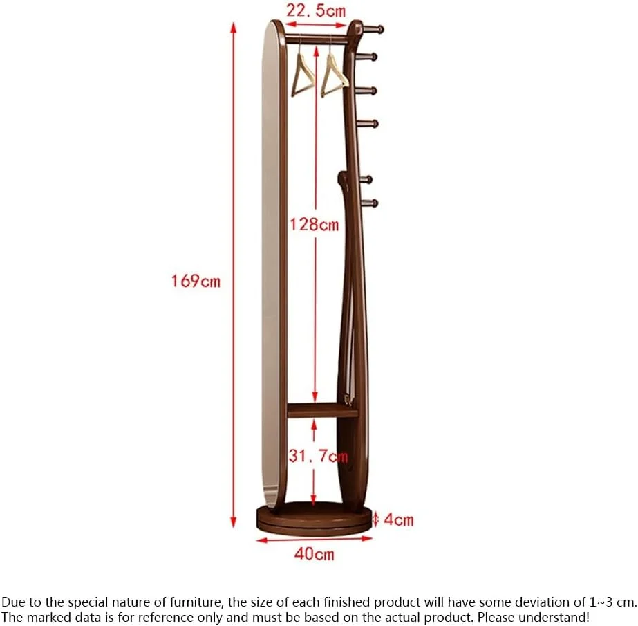 آینه آرایشی چرخشی و رخت آویز، چوب لباسی لباس چوبی جامد، قفسه ذخیره سازی چرخشی، رخت آویز هنری به سبک چینی جدید