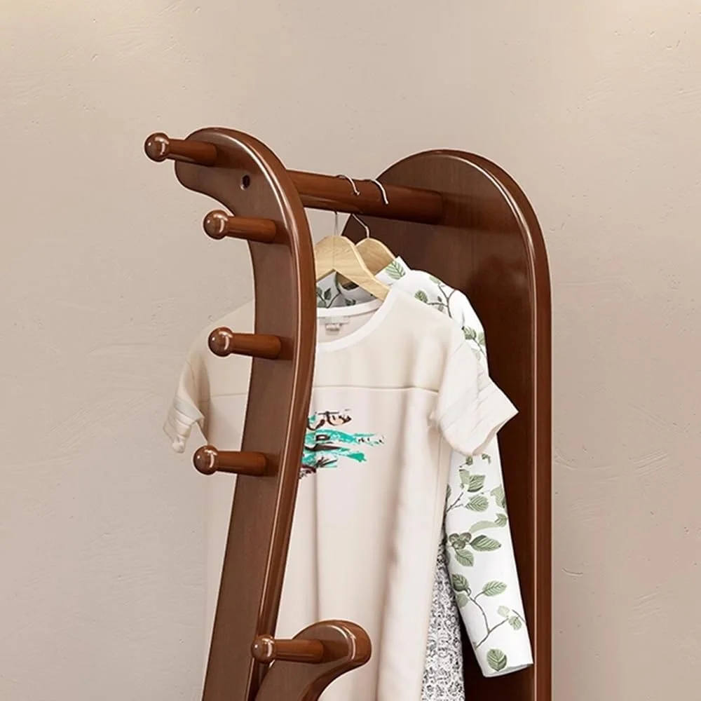 آینه آرایشی چرخشی و رخت آویز، چوب لباسی لباس چوبی جامد، قفسه ذخیره سازی چرخشی، رخت آویز هنری به سبک چینی جدید